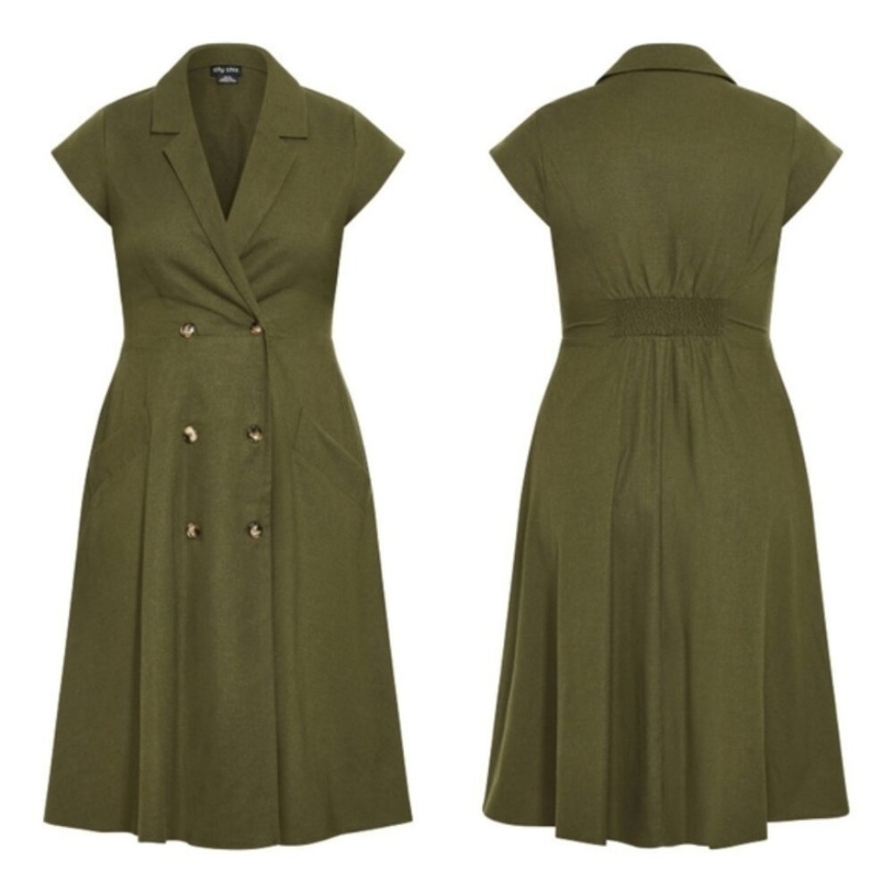 City Chic Olive Midi Dress